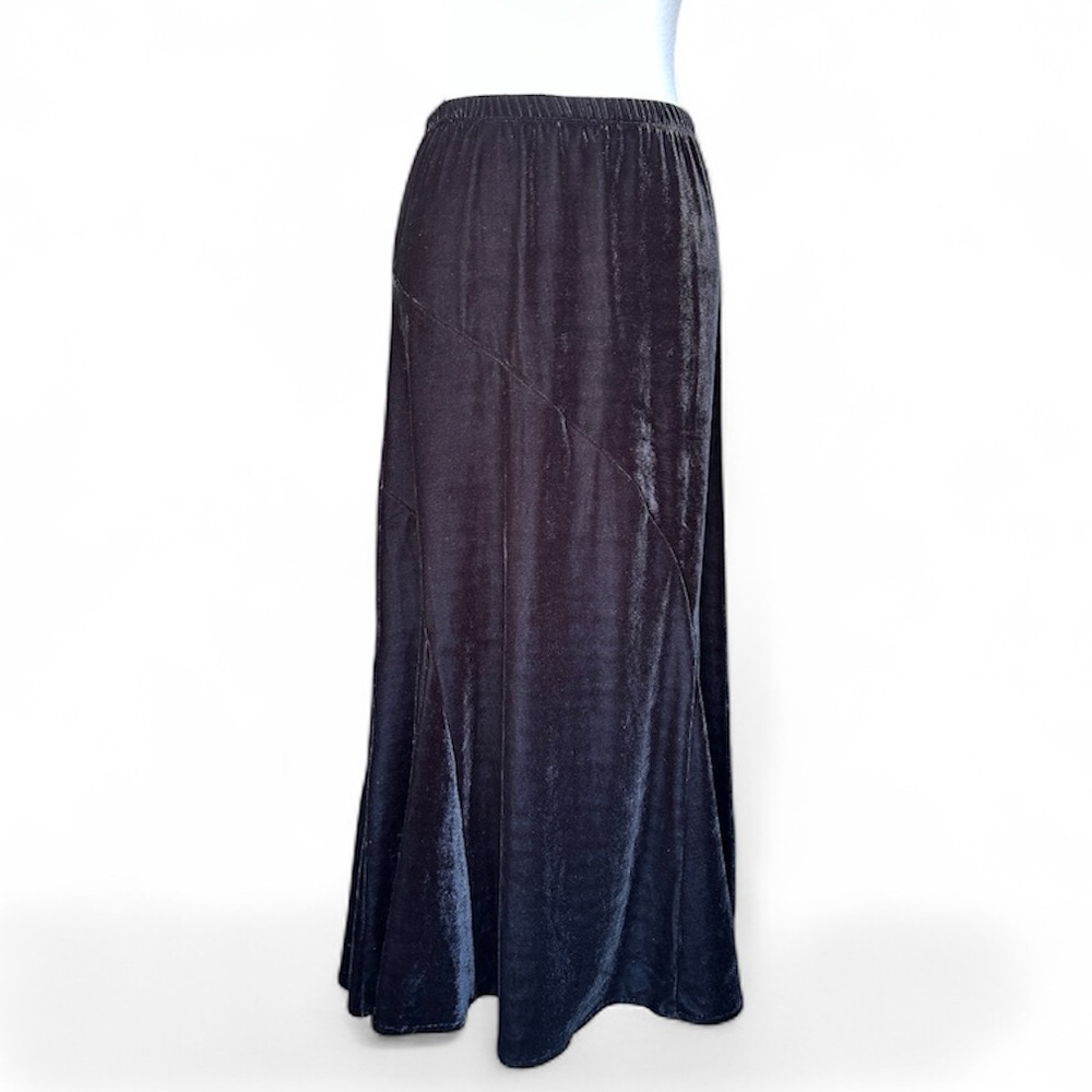 Small Christopher & Banks Black Velvet Maxi Skirt